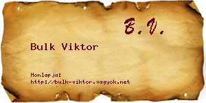 Bulk Viktor névjegykártya